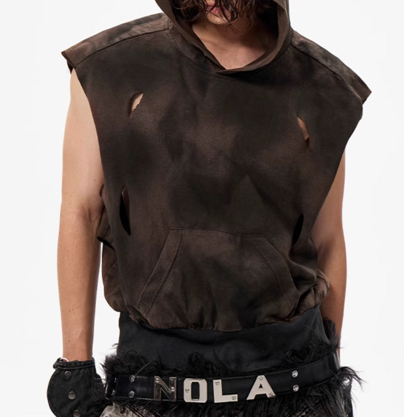 Waste Soil Wind Short Hood Vest