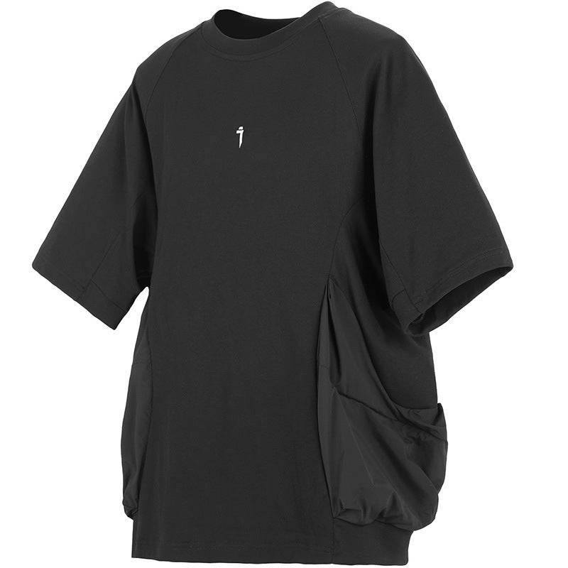 Men's Loose Casual With Big Pockets Round Neck Short Sleeve T-shirt