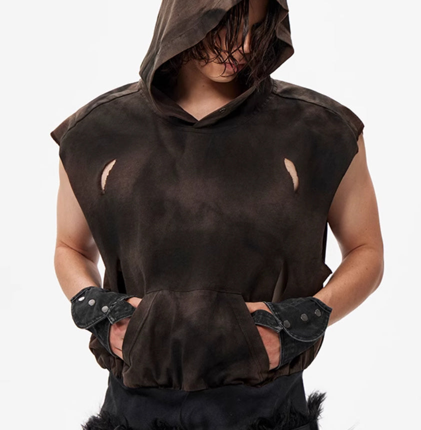 Waste Soil Wind Short Hood Vest