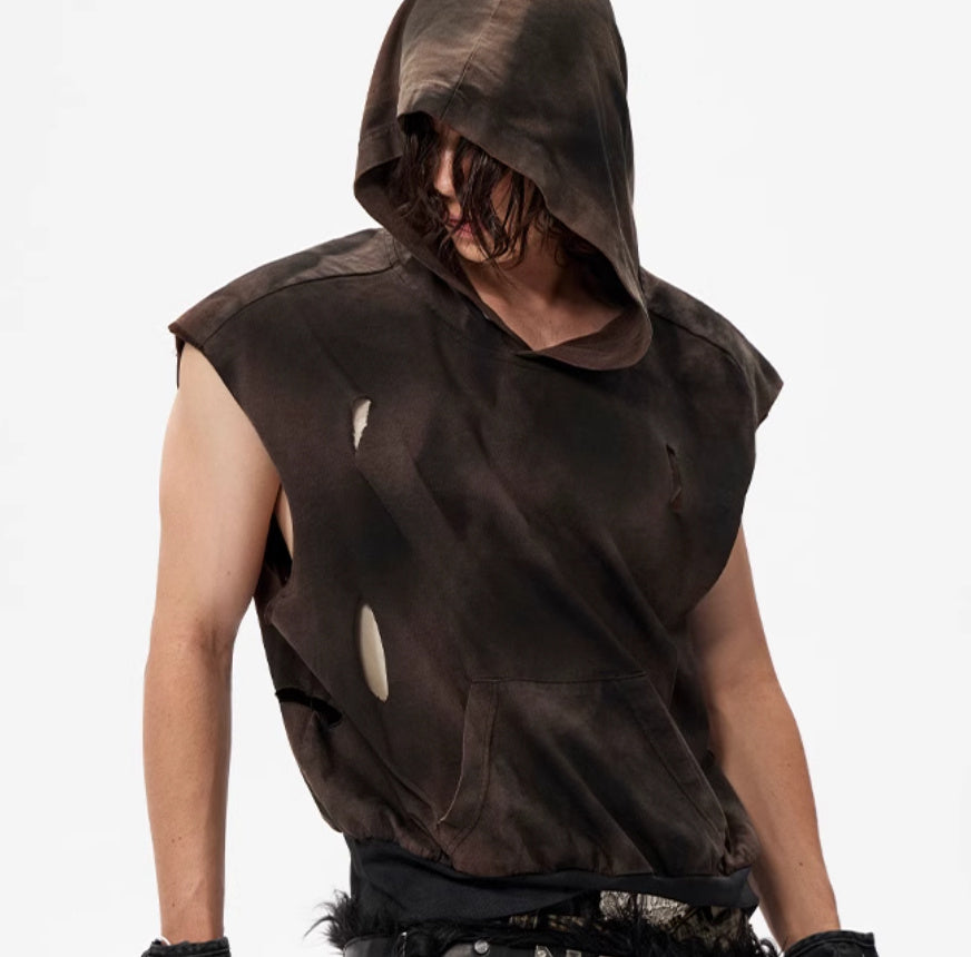 Waste Soil Wind Short Hood Vest