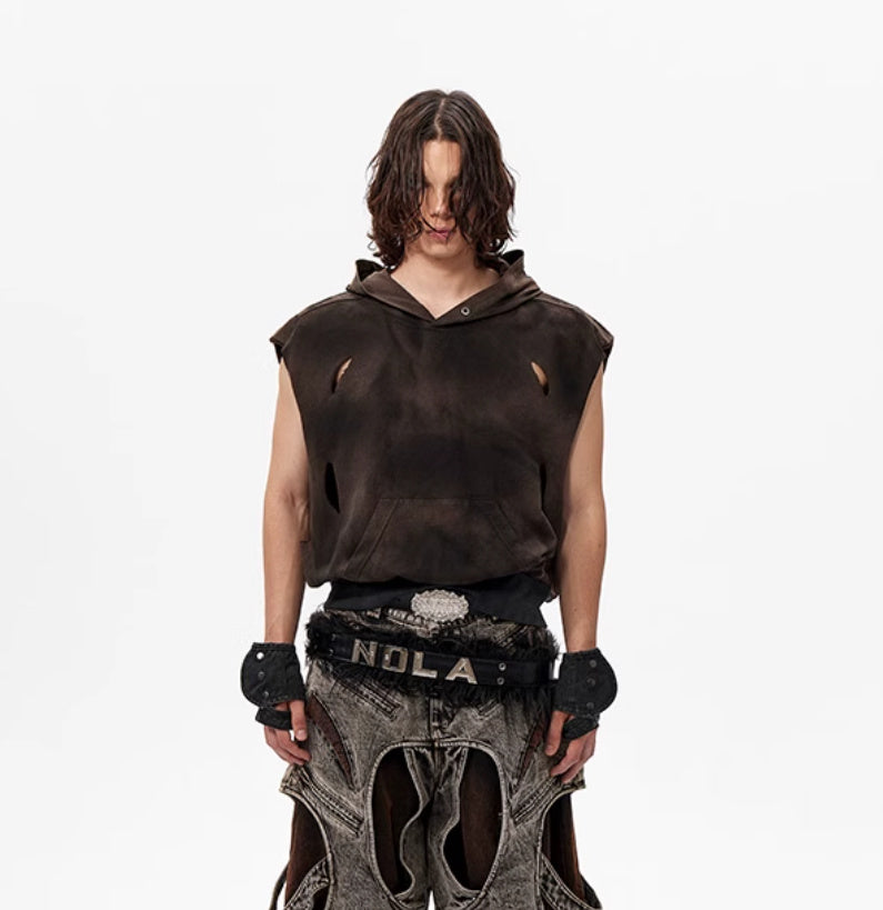Waste Soil Wind Short Hood Vest